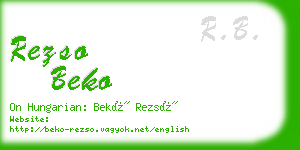 rezso beko business card